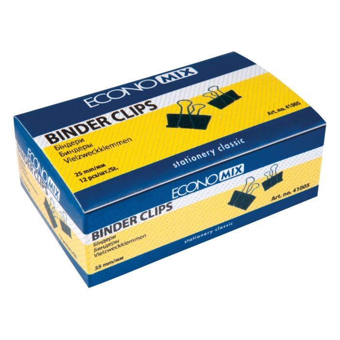 Биндер металлический Economix 25 мм 12 шт Фото