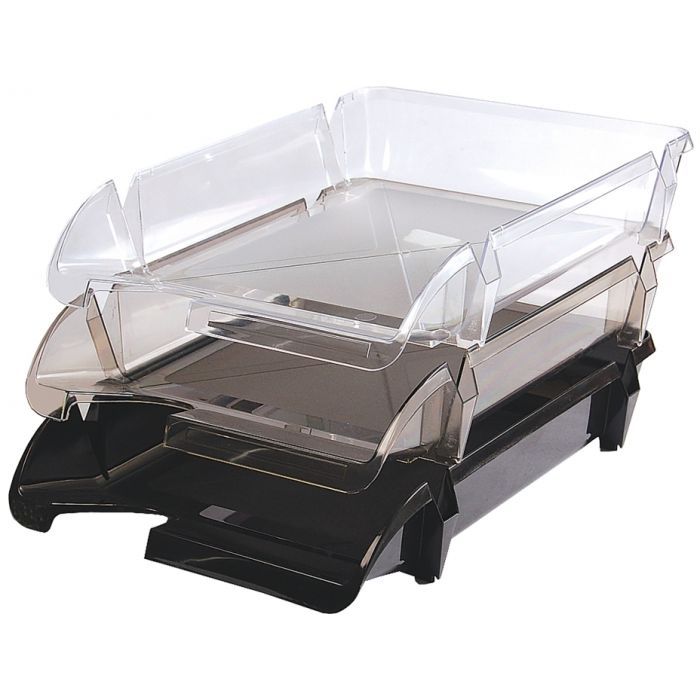 Лоток для бумаг Economix горизонтальный Компакт пластик, дымчатый Фото