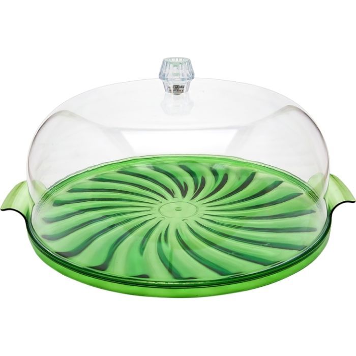 Тортовница Irak Plastik Kristal Зелена Фото