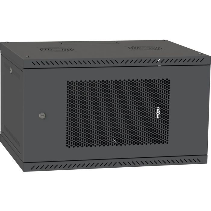 Шкаф настенный Ipcom 6U, 600*450, перфорированные дверцы, RAL9005 Фото