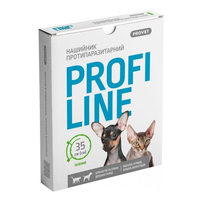 Ошейник для животных ProVET Profiline инсектоакарицид 35 см зеленый Фото