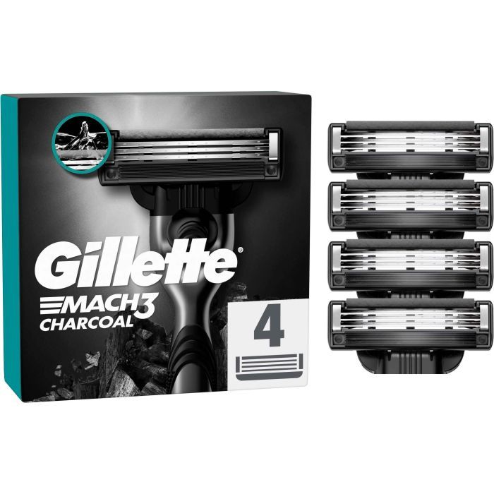 Сменные кассеты Gillette Mach3 Charcoal Древесный уголь 4 шт. Фото