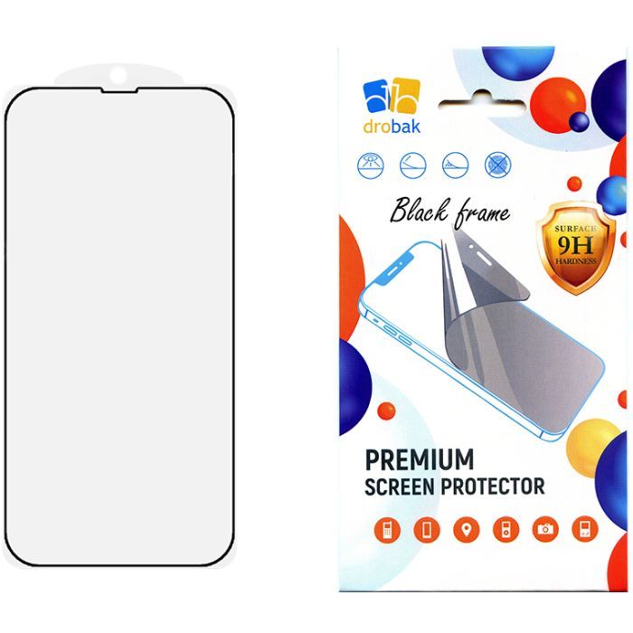 Стекло защитное Drobak Apple iPhone 15 Pro (Black) Фото