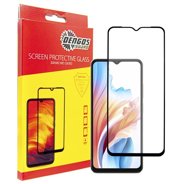 Стекло защитное Dengos Full Glue Oppo A38 (black) Фото