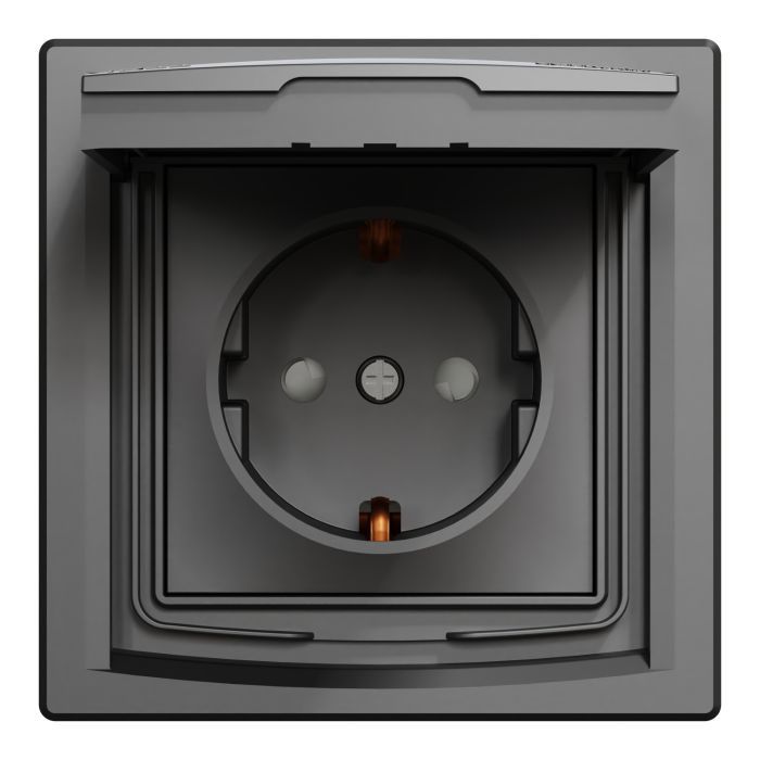 Розетка Schneider Electric ASFORA IP44, антрацит Фото