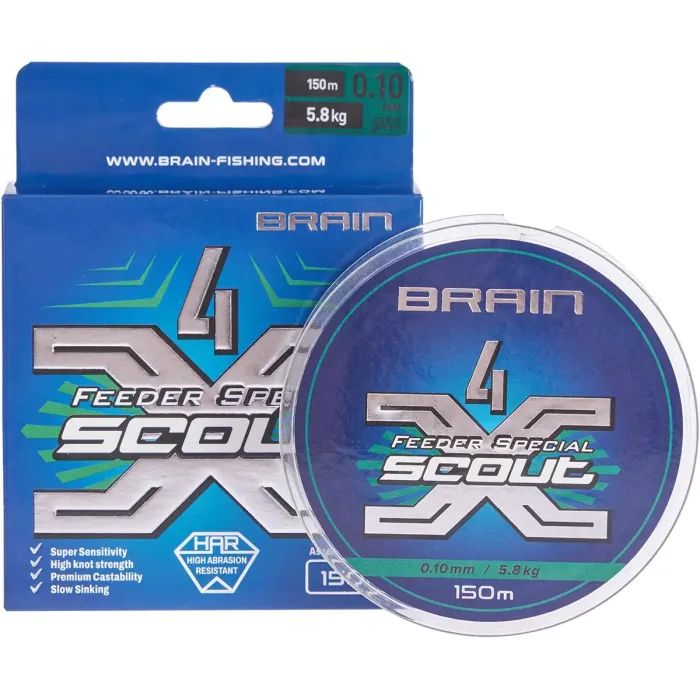 Шнур Brain Scout 4X 150m (camo) 0.100mm 5.8kg Фото