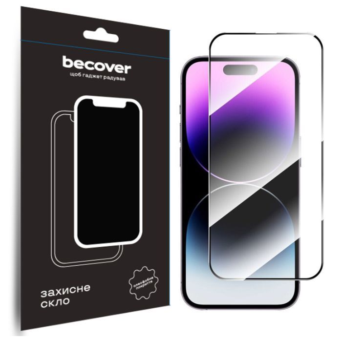 Стекло защитное BeCover Apple iPhone 15 Pro Black Фото
