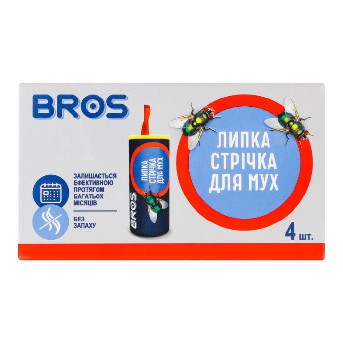 Липкая лента от насекомых Bros От мух 4 шт. Фото