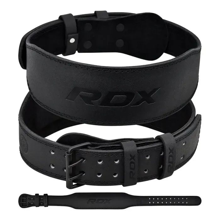 Атлетический пояс RDX 4 шкіряний Full Black 2XL Фото