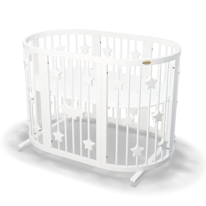 Кроватка Ingvart трансформер Smart Bed Oval (60х72, 60х120, 60х168 Фото