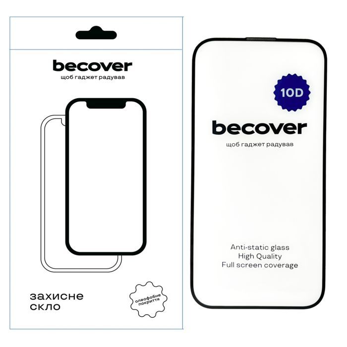 Стекло защитное BeCover Apple iPhone 14 Pro 10D Black Фото