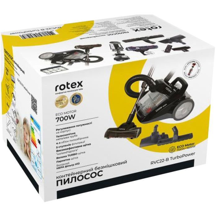 Пылесос Rotex RVC22-B TurboPower Фото 5