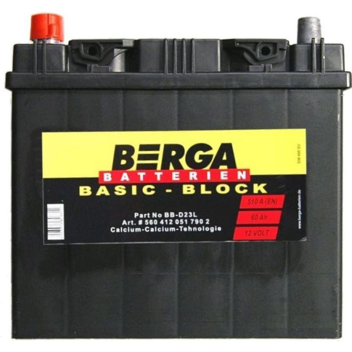 Аккумулятор автомобильный Berga Basicblock 60Ah ASIA (+/-) (510EN) Фото