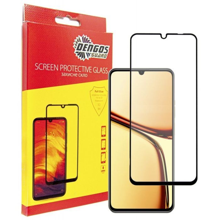 Стекло защитное Dengos Full Glue Realme C61 (black) Фото