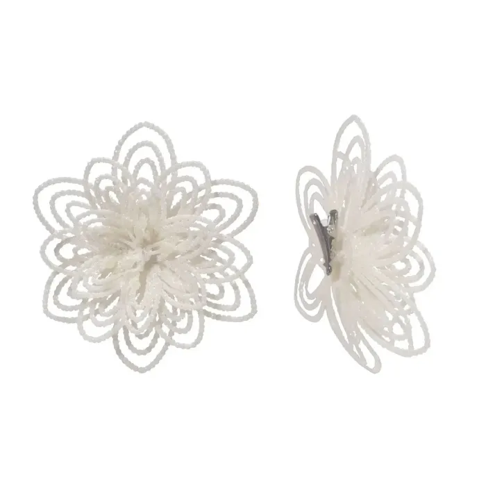 Украшение декоративное Jumi Квітка на кліпсі 3 шт 10 см Біла Фото