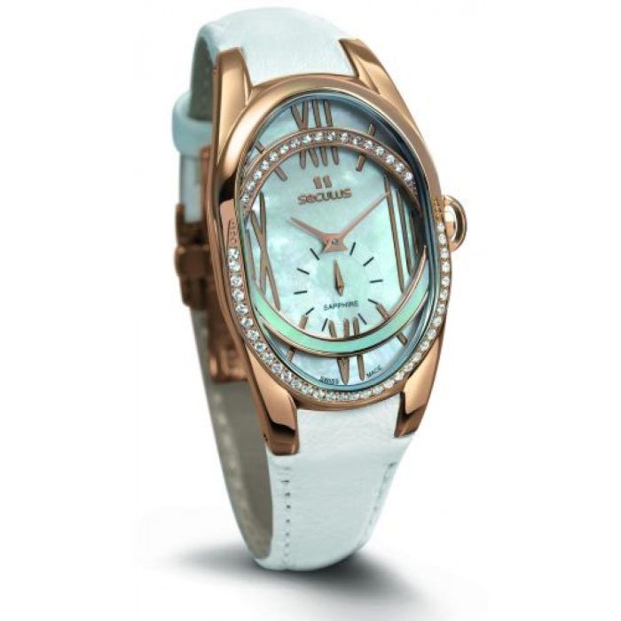 Наручные часы Seculus 1668.2.1064 white, pvd-r cz stones, white leather Фото