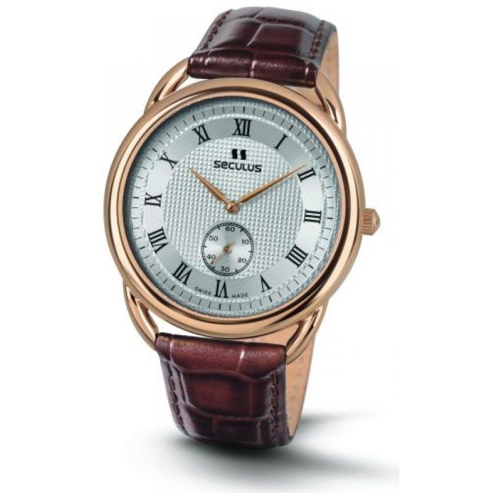 Наручные часы Seculus 4483.2.1069 pvd-r case, white dial, brown leather Фото