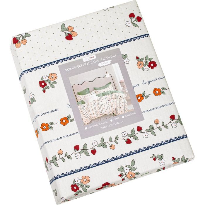 Постельное белье Home Line Земляника Сатин Твил евро Фото