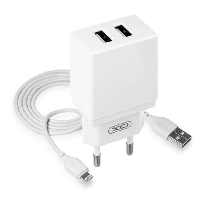 Зарядное устройство XO L75 2USB/2.4A + Lightning White Фото