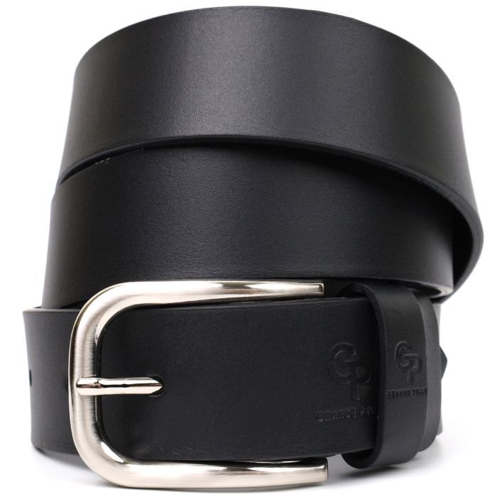 Ремень Grande Pelle Кожаный под джинсы Черный Фото