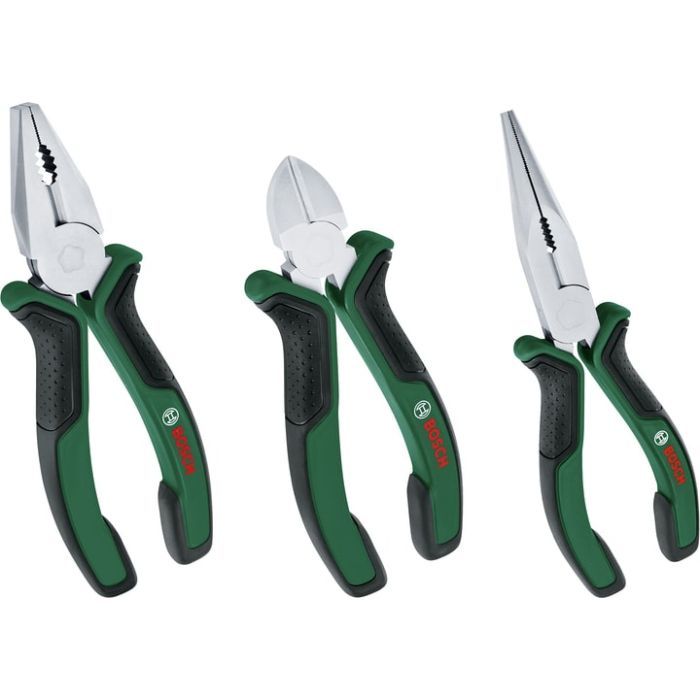 Плоскогубцы Bosch набор 3 шт, комбинированные, удлиненные, бокорезы Фото