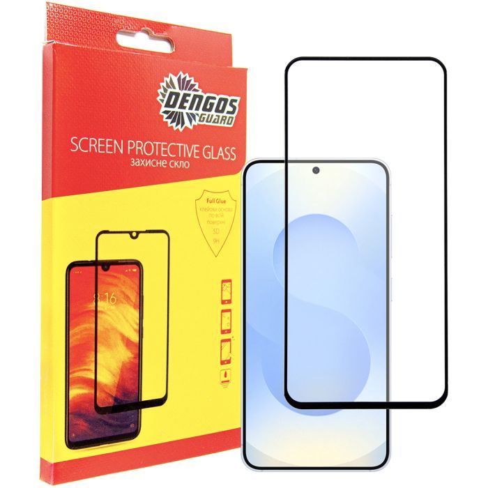 Стекло защитное Dengos Full Glue Samsung Galaxy S25 (black) Фото