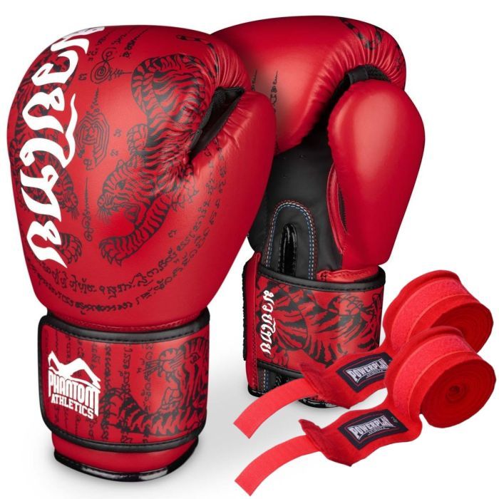 Боксерские перчатки Phantom Muay Thai Red 12 унцій Фото