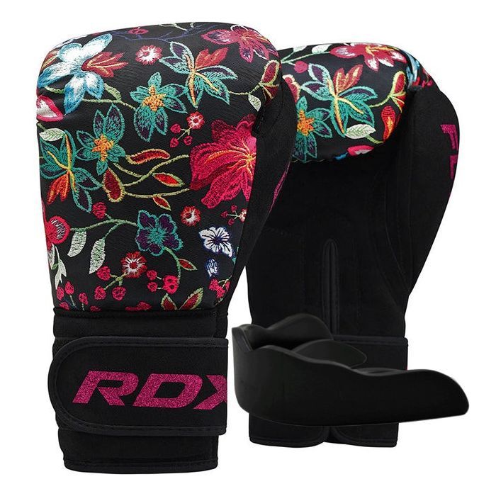 Боксерские перчатки RDX FL-3 Floral Black 12 унцій Фото