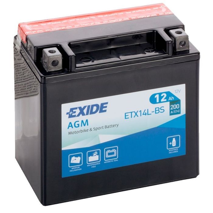 Аккумулятор автомобильный EXIDE AGM 12Ah Ев (-/+) (200EN) Фото