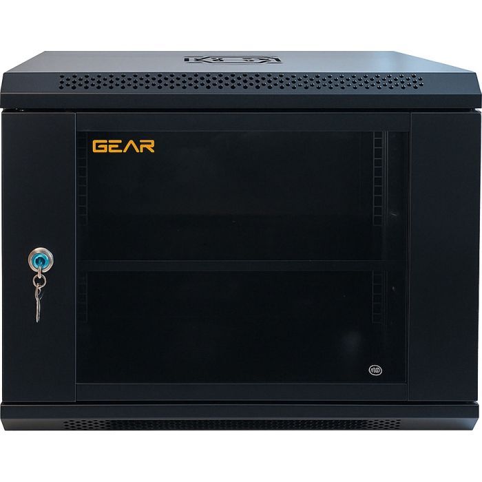 Шкаф настенный GEAR 9U 19" 600x450x500 мм, + полка 19", black Фото