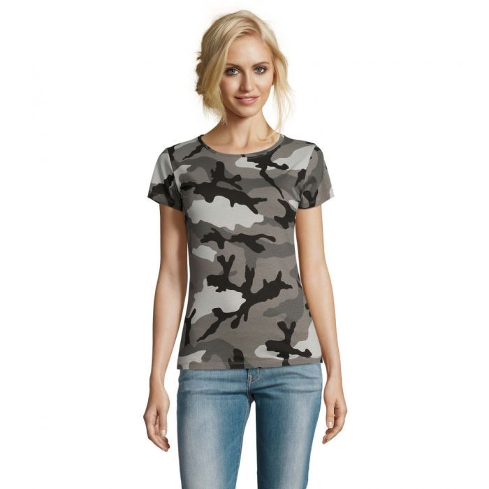 Футболка Sol's Camo women сірий камо M Фото