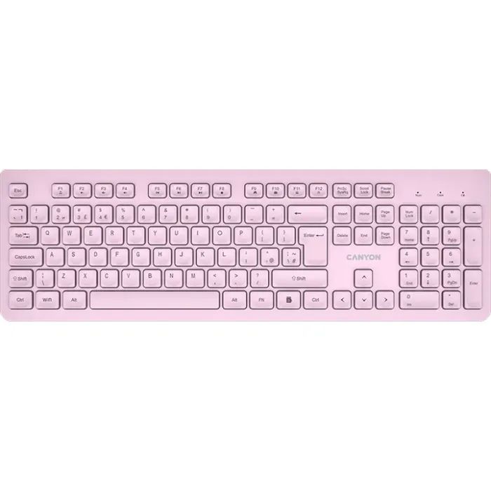 Клавиатура Canyon HKB-W01 Silent Wireless UA Pink Фото
