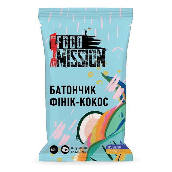 Батончик Food Mission Кокосовый 40 г Фото