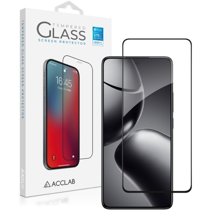 Стекло защитное ACCLAB Full Glue Xiaomi 14T Pro Black Фото