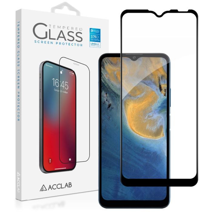 Стекло защитное ACCLAB Full Glue ZTE Blade A51 Black Фото