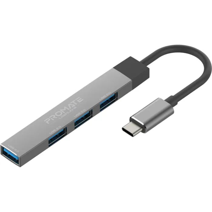 Концентратор Promate USB-C 4-in-1 порти Promate litehub-4.grey Фото