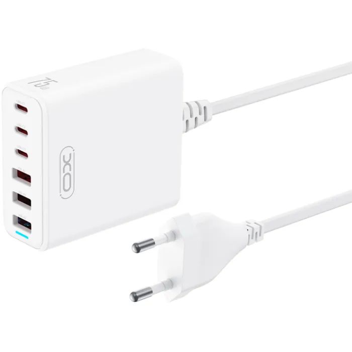 Зарядное устройство XO L133 3xUSB-A + 3xUSB-C 75W White Фото