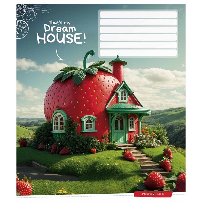 Тетрадь Школярик Dream house 12 аркушів клітинка Фото
