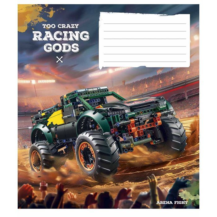 Тетрадь Школярик Racing gods 18 аркушів клітинка Фото
