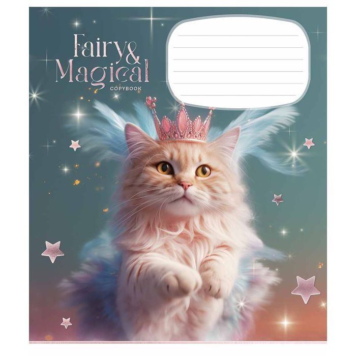Тетрадь Школярик Fairy cats 18 аркушів клітинка Фото