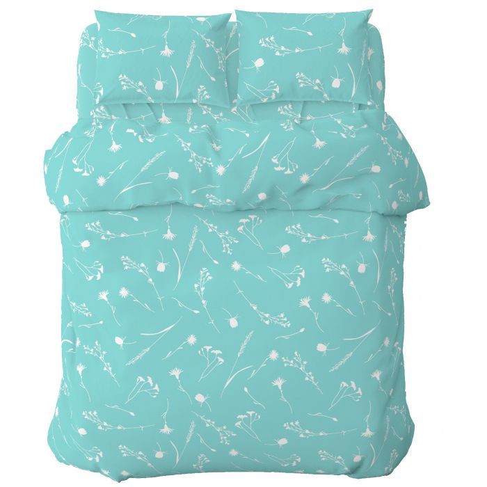 Постельное белье Home Line Васильки бирюзовый, бязь, полуторный Фото