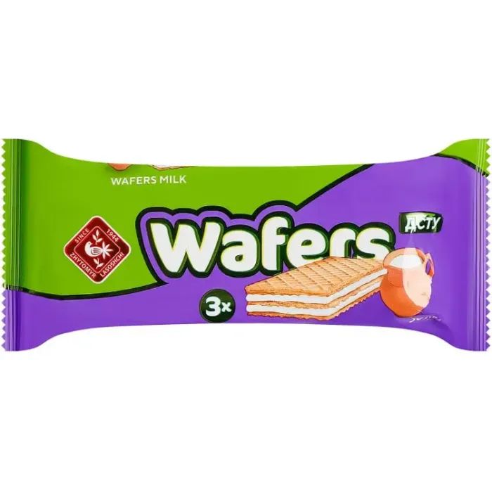 Вафли Житомирські ласощі з начинкою Wafers молочні 50 г Фото