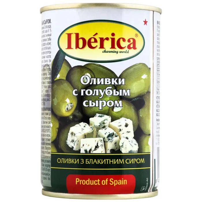 Овощная консервация Iberica Оливки фаршированные голубым сыром 300 г Фото