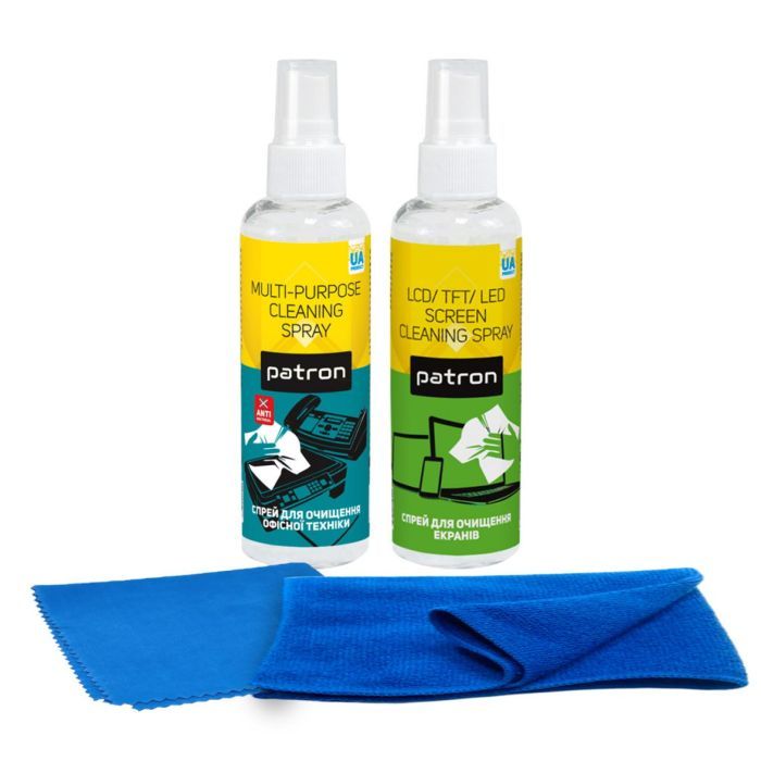 Универсальный чистящий набор Patron Spray f/tech100ml +ScreenSprF3-008+2microfibre Фото