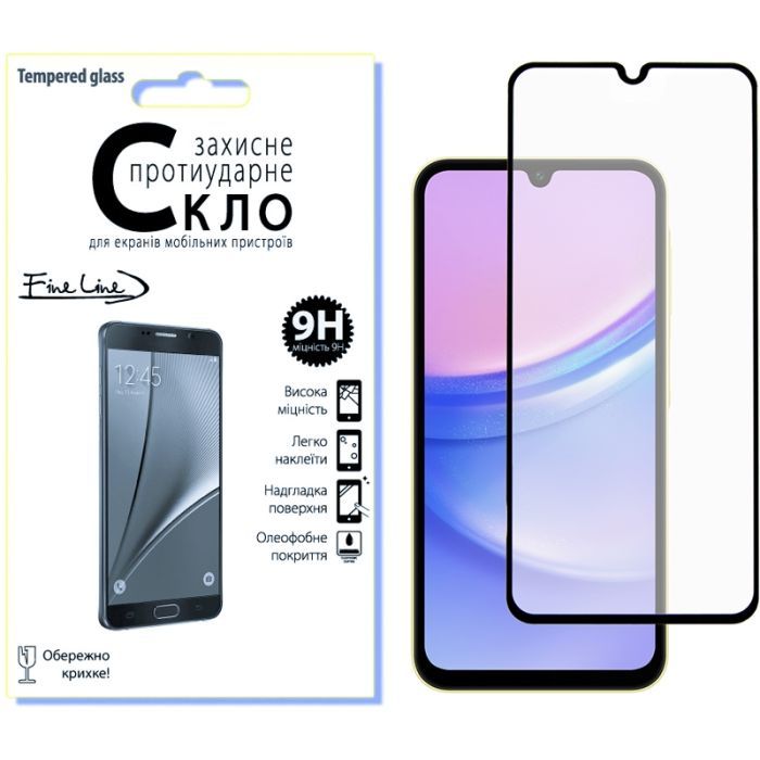 Стекло защитное Fine Line Samsung Galaxy A15 Black Фото