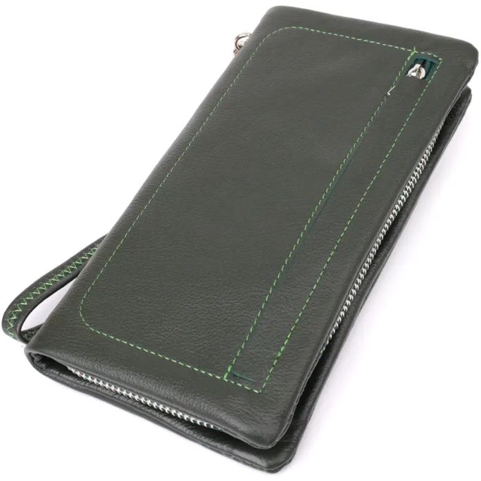 Кошелек ST Leather С отделением под телефон Зеленый Фото