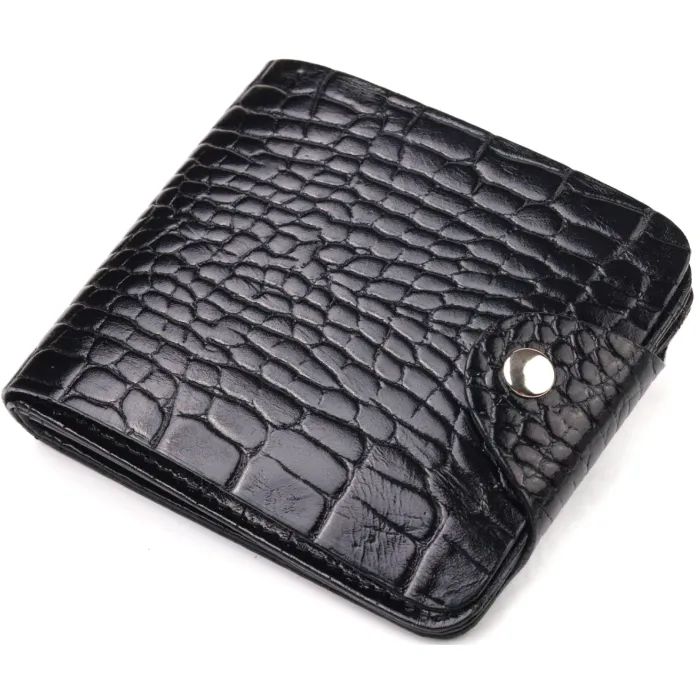 Портмоне Canpellini Из натуральной кожи Черное Фото