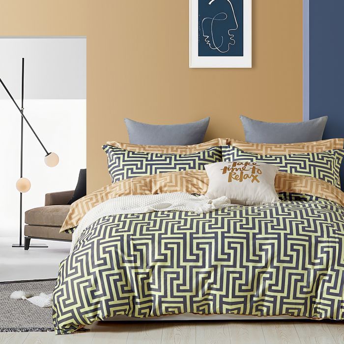 Постельное белье Home Line Сатин Твіл Меандр сімейний Фото