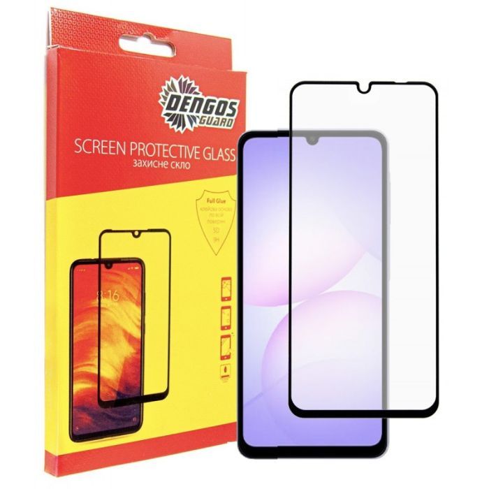 Стекло защитное Dengos Full Glue Samsung Galaxy A07 Black Фото