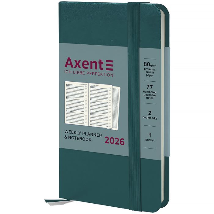 Еженедельник Axent датированный 2026 Pocket Strong 90х150, лазурный Фото